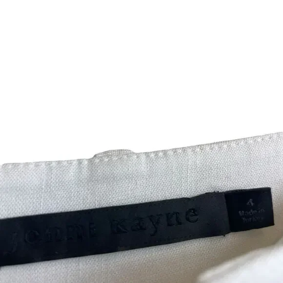 Jenni Kayne Riley Linen Blend Pleated Front Relaxed Fit Trouser Pants White Sz 4